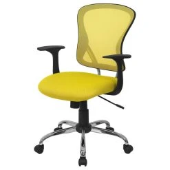 Delacora FF-H-8369F 25.25"W Fabric Swivel Task Chair - Yellow