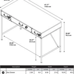 Bush Industries Ironworks 48" Writing Desk, Kathy Ireland Office -Boraam Industries Shop 8551704d00c3451d 3319 w800 h800 b0 p0