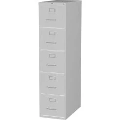 Lorell_biehler Lorell Commercial Grade Vertical File Cabinet, 15"x26.5"x61", Light Gray