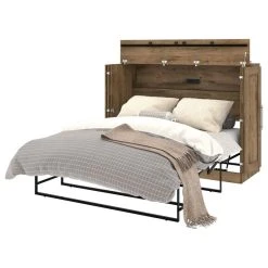 Pur By Bestar Full Cabinet Bed With Mattress In Rustic Brown -Boraam Industries Shop 86c1812f02a9d88d 7984 w800 h800 b1 p0