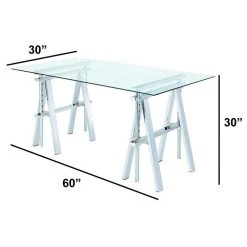 Benjara 30" Modern Metal Adjustable Writing Desk In Clear And Silver -Boraam Industries Shop 86e19f86004aff9e 0173 w800 h800 b1 p0
