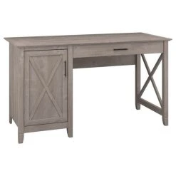 Bush Business Furniture Key West 54W Computer Desk With Storage In Washed Gray - Engineered Wood