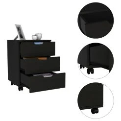 FM FURNITURE Lyon Mobile 3 Drawer Filing Cabinet With All Metal Hardware, And 3 Drawers, Blac -Boraam Industries Shop 8701bf8703515822 1880 w800 h800 b1 p0