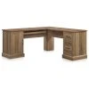 Belleze Modern Corner L-Shaped Home Office Computer Laptop Desk, Rustic Oak