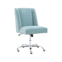 Linon Home Decor Products Linon Draper Wood Upholstered Office Chair In Aqua Blue 9 Linon Home Decor Products Linon Draper Wood Upholstered Office Chair In Aqua Blue -Boraam Industries Shop 88219f720f6c2430 7435 w800 h800 b1 p0