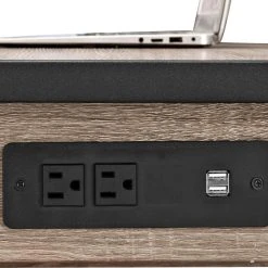 Walker Edison Urban Blend 60" Dual Shelf Wood Computer Desk With Power Strip - Driftwood -Boraam Industries Shop 8901cf1c0b48d43b 0097 w800 h800 b0 p0