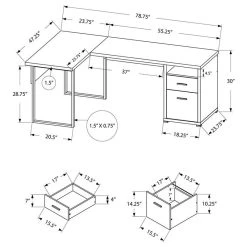 Monarch Computer Desk Home Office Corner 80"L L Shape Work Laptop Metal Brown -Boraam Industries Shop 89a1ce7601e0becf 4487 w800 h800 b1 p0