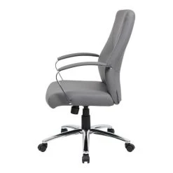 Boss Office Products Boss Office LeatherPlus Executive Chair With Arms In Gray -Boraam Industries Shop 89c1835007e55a76 2359 w800 h800 b1 p0