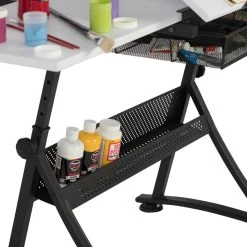 Studio Designs Fusion Craft Art Center With 24" Tray, Charcoal, White -Boraam Industries Shop 8a41c2a203612ec6 3598 w800 h800 b0 p0