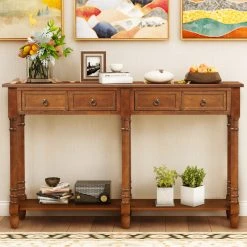 FLINT GARDEN INC Console Table Sofa Table With Storage Console Tables, Antique Walnut -Boraam Industries Shop 8a8154460191c59d 4577 w800 h800 b0 p0