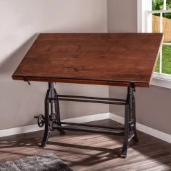 HTD Industrial Adjustable Drafting Desk, 62" Desk, Office Desk, Drafting Desk