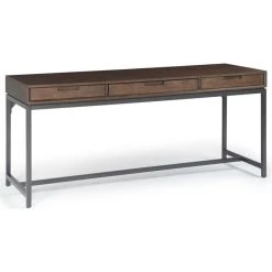 Simpli Home Ltd. Simpli Home Banting Solid Hardood Industrial 72 " Desk In Walnut Brown