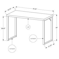 Monarch Specialties 48" Computer Desk With Silver Metal Base, Dark Taupe 9 Monarch Specialties 48" Computer Desk With Silver Metal Base, Dark Taupe -Boraam Industries Shop 8b4182780eb9583f 4391 w800 h800 b1 p0