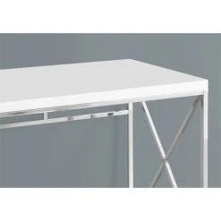 Monarch Computer Desk Home Office Laptop Work Metal Laminate Glossy White Chrome -Boraam Industries Shop 8bd1cd65036795ba 0057 w800 h800 b0 p0