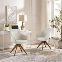 Art Leon Mid-Century Modern Swivel Fabric Upholstered Office Chair With Solid Wood Legs, 19 Art Leon Mid-Century Modern Swivel Fabric Upholstered Office Chair With Solid Wood Legs, -Boraam Industries Shop 8d41fb4a027397f3 2129 w800 h800 b0 p0