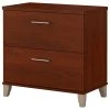 Decorn Transitional File Cabinet, Interlocking Drawers & Chrome Handles, Hansen Cherry