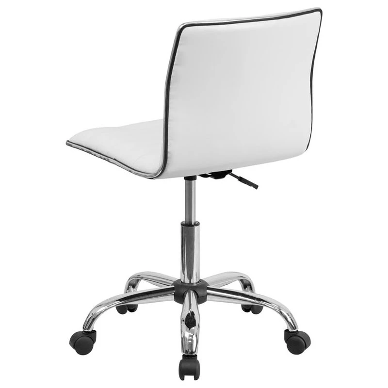 Delacora FF-DS-512B Vinyl Mid Back Adjustable Desk Chair - White 7 Delacora FF-DS-512B Vinyl Mid Back Adjustable Desk Chair - White - Image 5