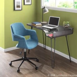 LumiSource Avery Desk, Dark Gray Wood, Clear Glass, And Black Metal -Boraam Industries Shop 9091ee3f0b7b3e41 5792 w800 h800 b0 p0