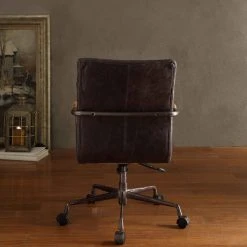 Acme Furniture Harith Top Grain Leather Office Chair, Retro Brown, Antique Ebony 8 Acme Furniture Harith Top Grain Leather Office Chair, Retro Brown, Antique Ebony -Boraam Industries Shop 91f1df840e6049f8 5193 w800 h800 b0 p0