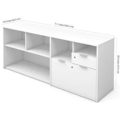 Bestar I3 Plus 2 Drawer 71" Wooden Office Storage Credenza In White -Boraam Industries Shop 9281772001ae29b4 2277 w800 h800 b1 p0