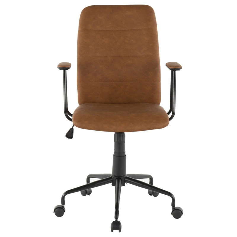 Lumisource Fredrick Contemporary Office Chair In Brown Faux Leather 5 Lumisource Fredrick Contemporary Office Chair In Brown Faux Leather - Image 3