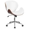 Flash Furniture Leather Swivel Office Chair In White And Walnut -Boraam Industries Shop 9331e04c0fb4bfa0 4820 w800 h800 b1 p0