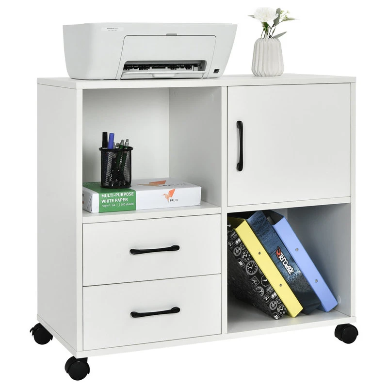 Costway File Cabinet Mobile Lateral Printer Stand With Storage Shelves White 3 Costway File Cabinet Mobile Lateral Printer Stand With Storage Shelves White