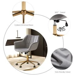 Duhome Elegant Lifestyle Square Tufted Velvet Home Office Chair, Grey -Boraam Industries Shop 95c1b5cc02874cae 3451 w800 h800 b1 p0