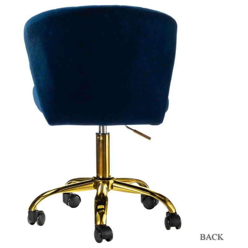 Karat Home Swivel Task Chair With Tufted Back, Navy 6 Karat Home Swivel Task Chair With Tufted Back, Navy - Image 4
