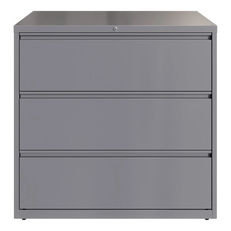 Hirsh Industries LLC Hirsh 42in Wide HL10000 Series 3 Drawer Metal Lateral File Cabinet Arctic Silver 4 Hirsh Industries LLC Hirsh 42in Wide HL10000 Series 3 Drawer Metal Lateral File Cabinet Arctic Silver - Image 2
