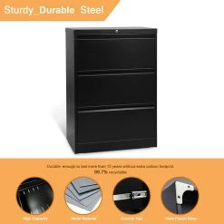 Lipobao 3 Drawer Folding Lateral File Cabinet Black Carton -Boraam Industries Shop 96516ca30fbdbe76 5869 w800 h800 b0 p0