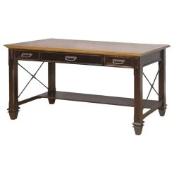 Martin Furniture Hartford Writing Desk In Two Tone Distressed Black