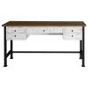Crafters And Weavers Greenview Rustic Industrial Modern 60" Desk, White