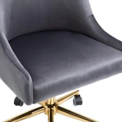 Meridian Furniture Karina Swivel And Adjustable Velvet Office Chair, Grey, Rich Gold Base -Boraam Industries Shop 9841e75d02bc9673 0272 w800 h800 b0 p0