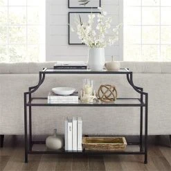 Crosley Aimee Glass Top Accent Console Table In Oil Rubbed Bronze -Boraam Industries Shop 98710a3503ca5bca 9225 w800 h800 b0 p0