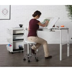 Studio Designs Graphix II Workstation, White And Gray, 30"x42" -Boraam Industries Shop 98e178060c01995c 2117 w800 h800 b0 p0