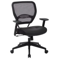 Office Star Products Professional Dark Air Grid Back Managers Chair With Black Bonded Leather Seat