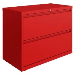 Hirsh Industries LLC Hirsh 36-in Wide HL10000 Series 2 Drawer Metal Lateral File Cabinet Lava Red