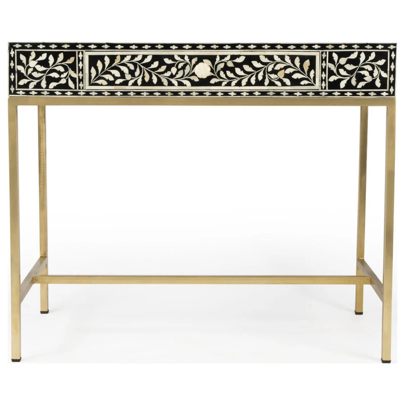 Butler Specialty Company Butler Perilla Black And White Bone Inlay Writing Desk 5 Butler Specialty Company Butler Perilla Black And White Bone Inlay Writing Desk - Image 3