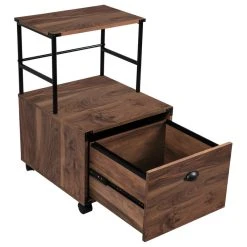 AGH Deco Brunei Mobile Lateral File Cabinet, Walnut Wood Grain 12 AGH Deco Brunei Mobile Lateral File Cabinet, Walnut Wood Grain -Boraam Industries Shop 9af13ac60d3f9de6 3264 w800 h800 b1 p0