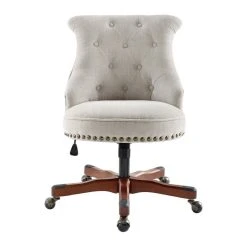 Linon Home Decor Products Linon Sinclair Wood Upholstered Office Chair In Natural Beige -Boraam Industries Shop 9c918e470f6d766f 0299 w800 h800 b1 p0