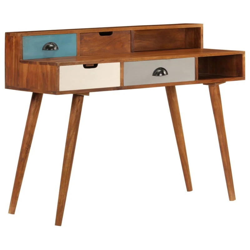 Vida XL International B.V. VidaXL Solid Acacia Wood Writing Desk 43.3"x19.6"x35.4" Study Workstation 3 Vida XL International B.V. VidaXL Solid Acacia Wood Writing Desk 43.3"x19.6"x35.4" Study Workstation