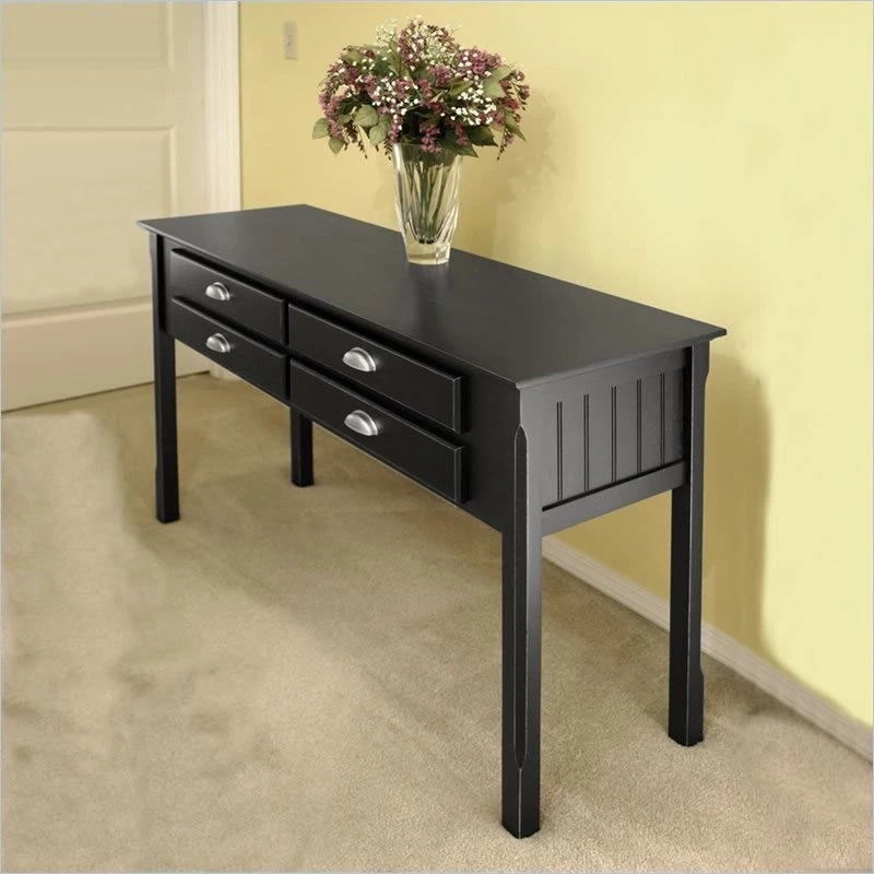Winsome Timber Solid Wood Console/Sofa Table In Black 4 Winsome Timber Solid Wood Console/Sofa Table In Black - Image 2