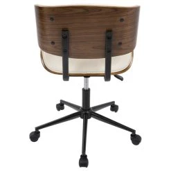 Lumisource Lombardi Mid-Century Modern Adjustable Office Chair With Swivel, Walnut/Cream -Boraam Industries Shop 9ec1a99602957ab1 5671 w800 h800 b1 p0