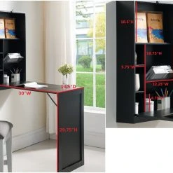 Pilaster Designs Eliza Wall-Mounted Fold-Out Convertible Writing Desk, White -Boraam Industries Shop 9f31c8680a57dba3 0671 w800 h800 b0 p0