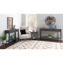 Linon Home Decor Products Linon Sadie Long Wood Console Table In Gray -Boraam Industries Shop 9f415c0103e1e8bb 6777 w800 h800 b0 p0