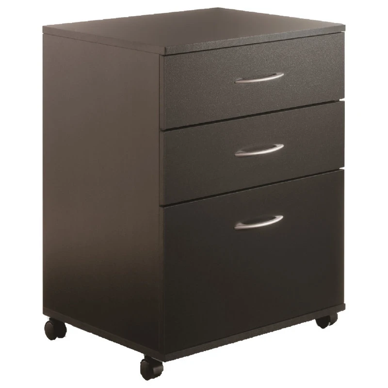 Nexera Essentials 3-Drawer Rolling Filing Cabinet With Black Finish 6092 3 Nexera Essentials 3-Drawer Rolling Filing Cabinet With Black Finish 6092