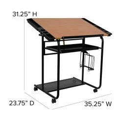 Flash Furniture Adjustable Drawing And Drafting Table With Black Frame And Dual Wheel Casters 16 Flash Furniture Adjustable Drawing And Drafting Table With Black Frame And Dual Wheel Casters -Boraam Industries Shop 9f8120d5006dd4ee 4258 w800 h800 b1 p0