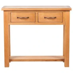 Vida XL International B.V. VidaXL Solid Oak Console Table W/ Drawers Side Cabinet End Sideboard Entryway -Boraam Industries Shop 9f91031e0f5f23cd 4887 w800 h800 b1 p0