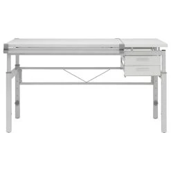Offex Height Adjustable Drafting Table With 39.5" X 30" Tilting Top - White
